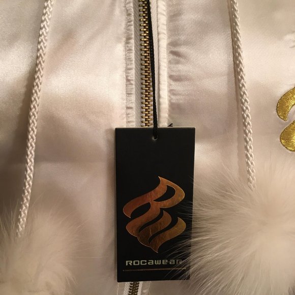 SUPER RARE FIND vintage y2k ROCAWEAR jacket with genuine fox fir trims! - Picture 6 of 16